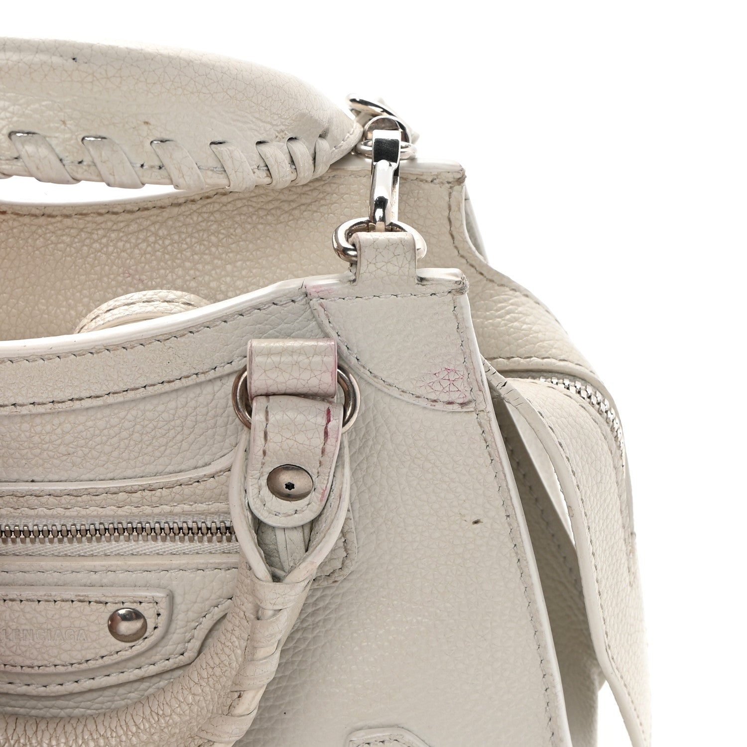 Balenciaga Grained Calfskin Neo Classic Silver Hardware Mini City White 18 of 22