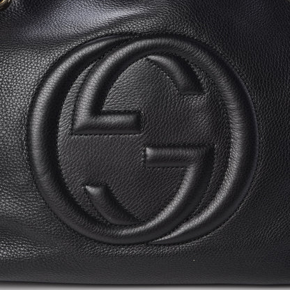 Gucci Pebbled Calfskin Medium Soho Chain Shoulder Bag Black 8 of 10