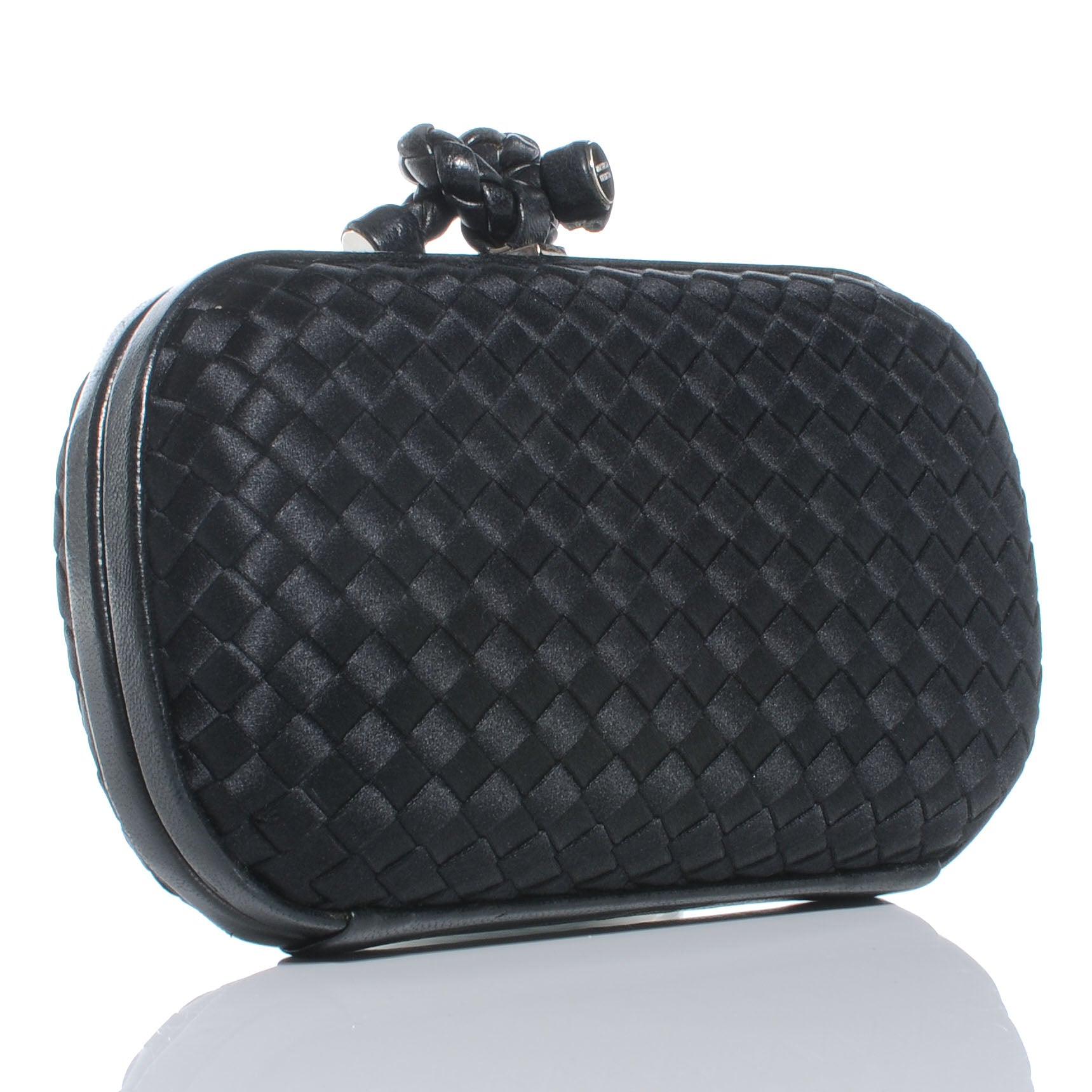 Bottega Veneta Satin Knot Clutch Nero Black 3 of 8