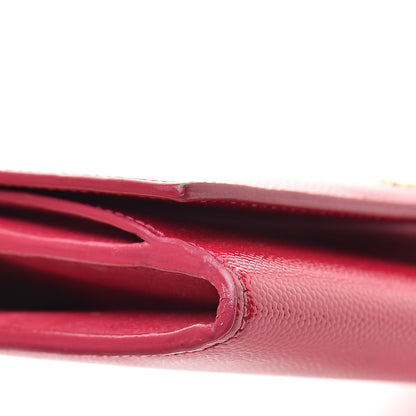 Saint Laurent Patent Grain de Poudre Classic Large Letters Flap Wallet Bubblegum 14 of 15