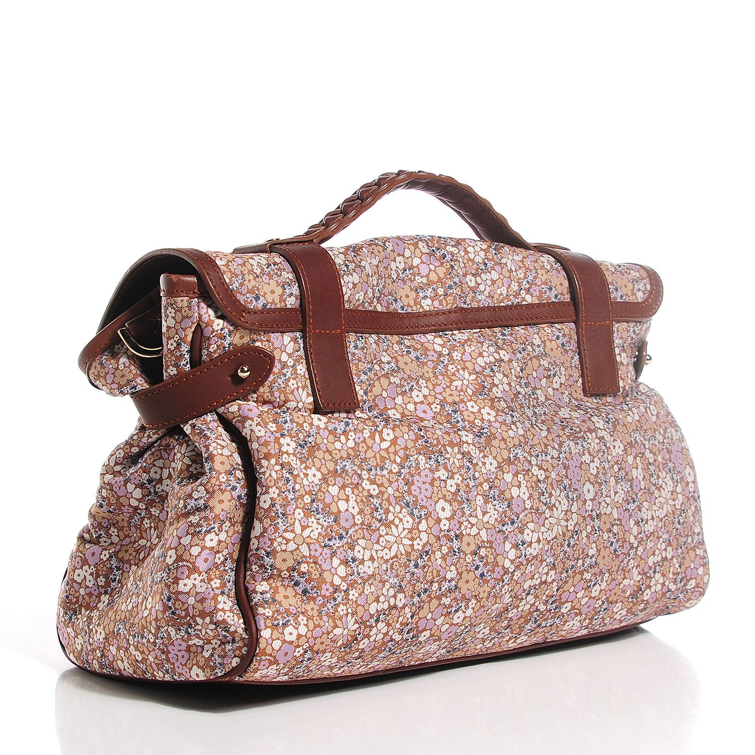 Mulberry Jacquard Floral Alexa Satchel Biscuit Brown 3 of 11