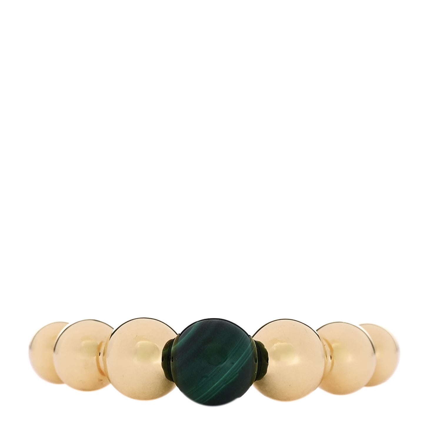 18K Yellow Gold Malachite Perlee Couleurs Variation Ring 58 8.25