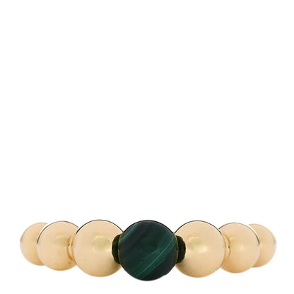Van Cleef & Arpels 18K Yellow Gold Malachite Perlee Couleurs Variation Ring 58 8.25 1 of 5