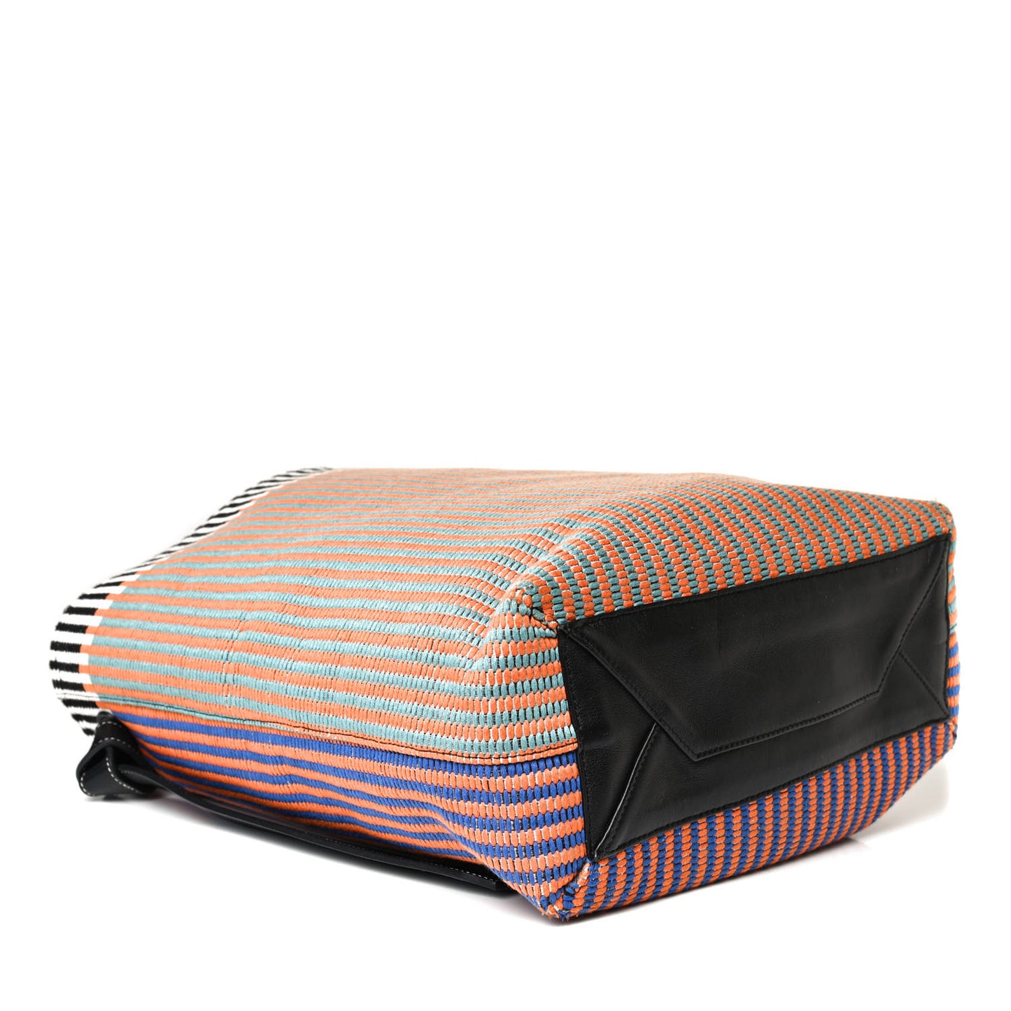 Woven Canvas Small Twisted Cabas Multicolor