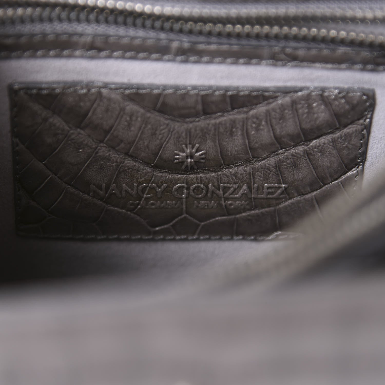 Nancy Gonzalez Crocodile Top Handle Shoulder Bag Grey 9 of 12