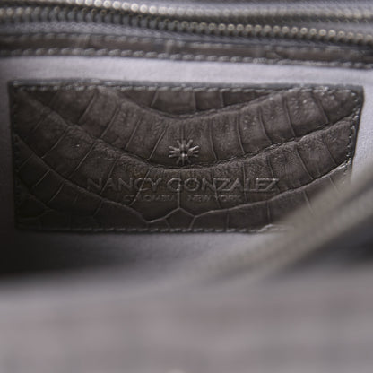 Nancy Gonzalez Crocodile Top Handle Shoulder Bag Grey 9 of 12