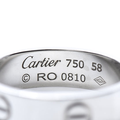 Cartier 18K White Gold 5.5mm LOVE Ring 58 8.25 4 of 4