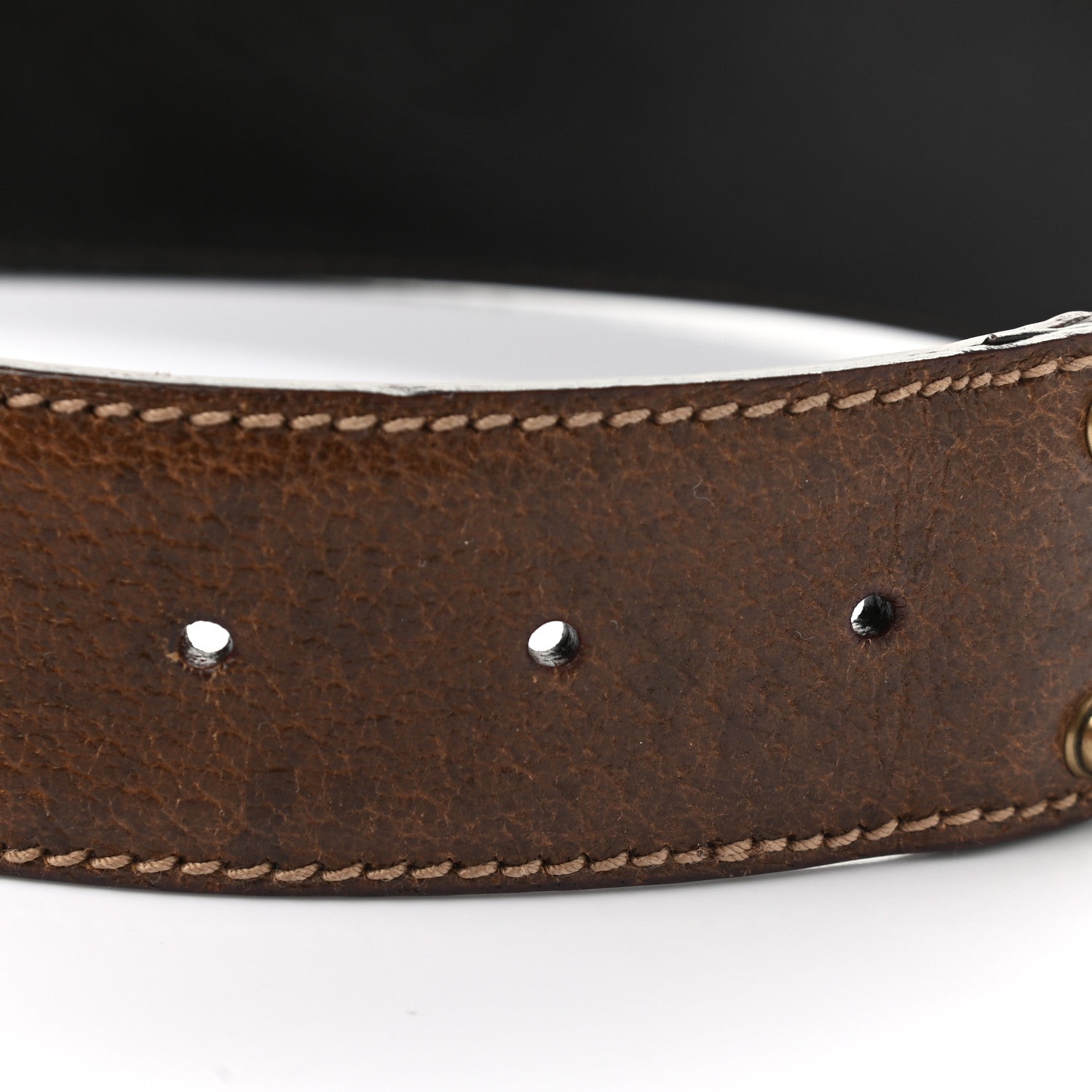 Gucci Nylon Calfskin Double G Web Belt 80 32 Green Red Cuir 4 of 9