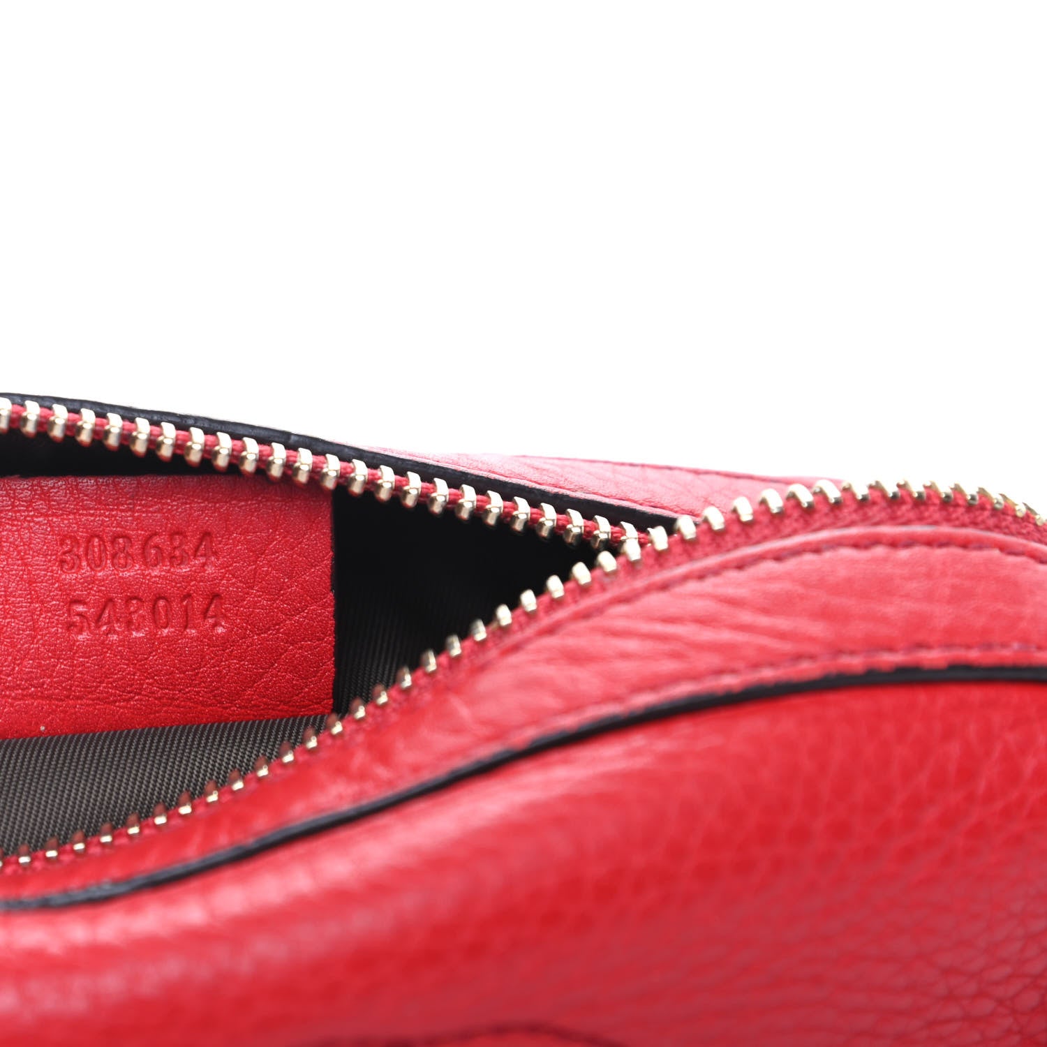 Gucci Pebbled Calfskin Soho Small Cosmetic Case Red 7 of 8