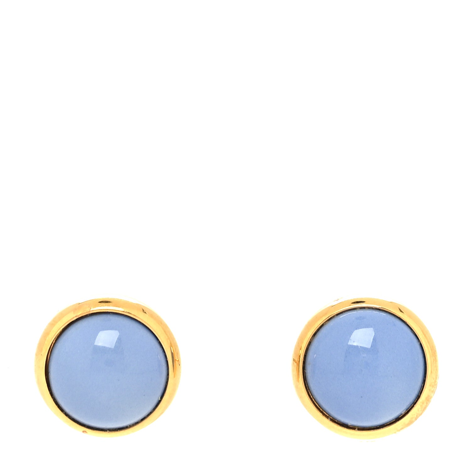 Hermes Gold Plated Metal Enamel Eclipse Earrings 1 of 4