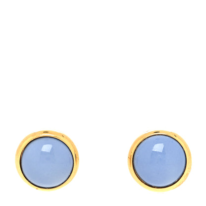 Hermes Gold Plated Metal Enamel Eclipse Earrings 1 of 4