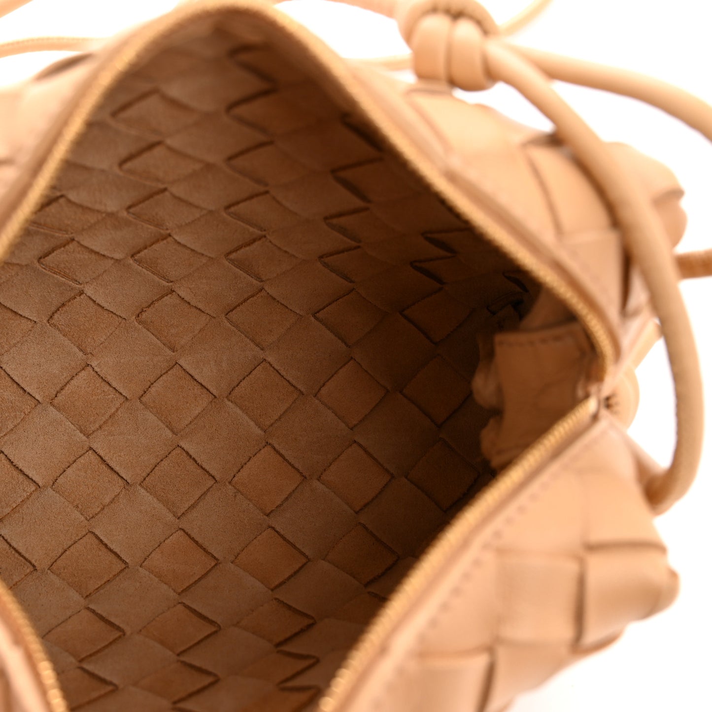 Nappa Intrecciato Mini Loop Camera Bag Almond