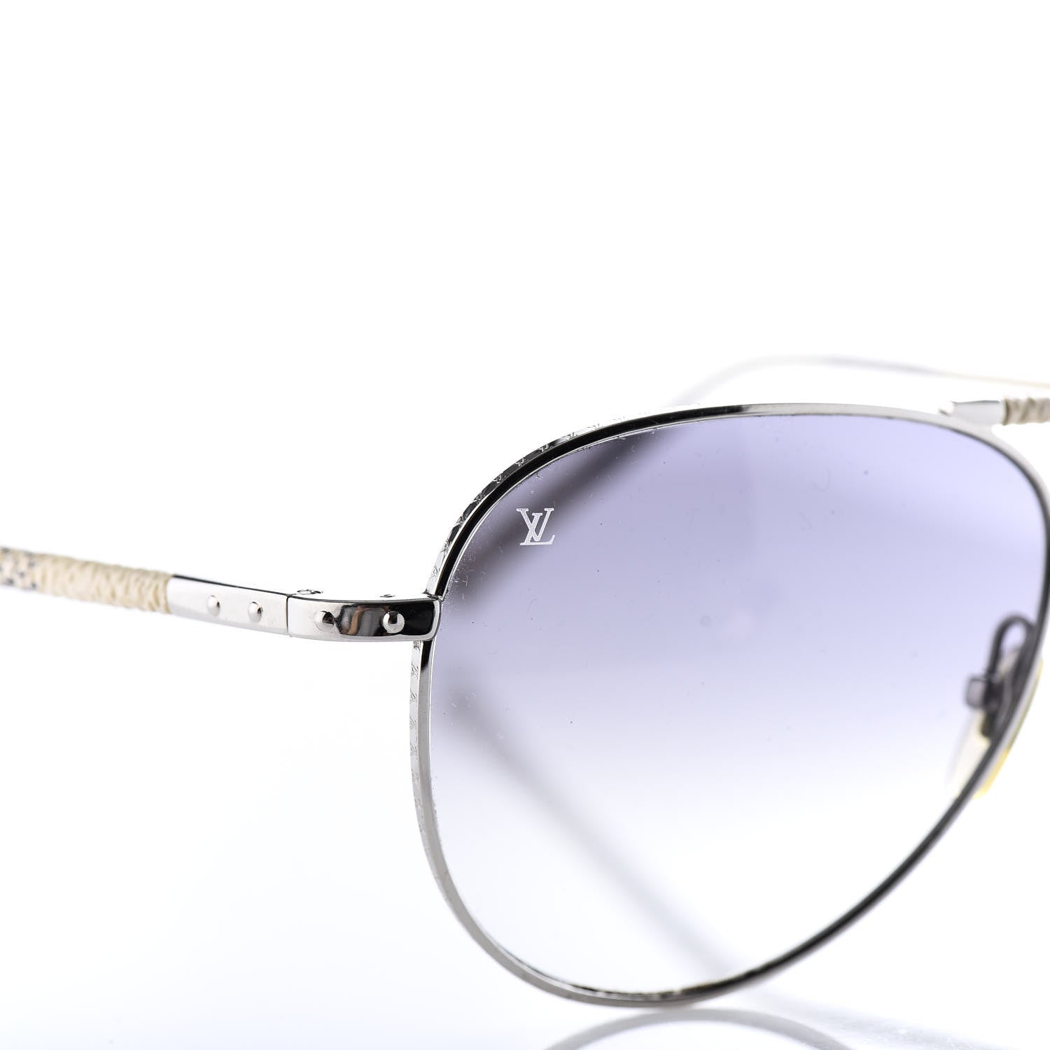 Louis Vuitton Damier Azur Conspiration Pilote Aviator Sunglasses Z0203U 7 of 9