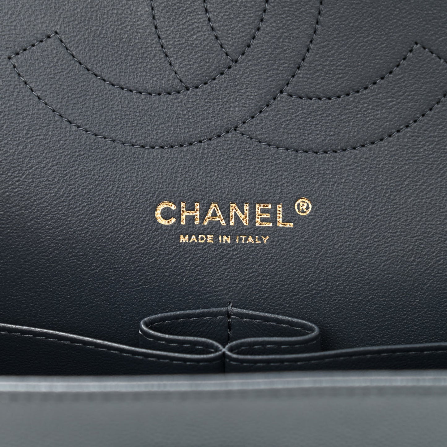 Caviar Quilted Jumbo Double Flap Grey