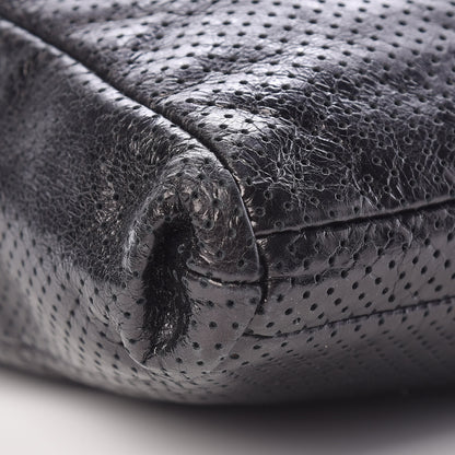 Chanel Metallic Crackled Calfskin Perforated Drill Shoulder Bag Black 11 of 13
