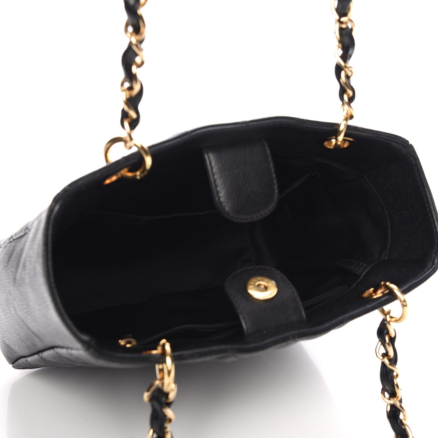 Caviar Quilted Petit Shopping Tote PST Black