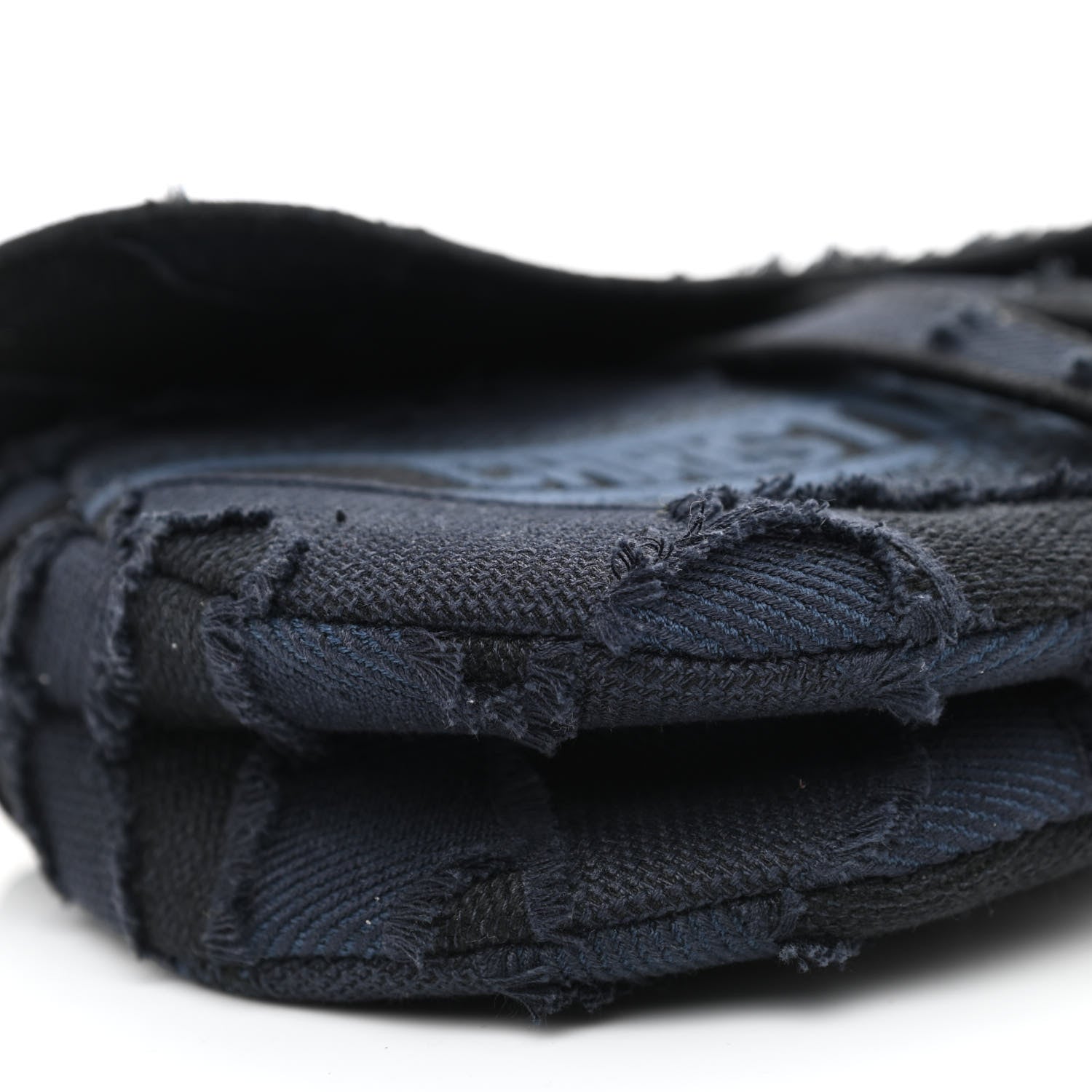 Christian Dior Canvas Embroidered Camouflage Saddle Bag Blue 9 of 11