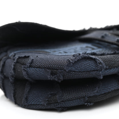 Christian Dior Canvas Embroidered Camouflage Saddle Bag Blue 9 of 11