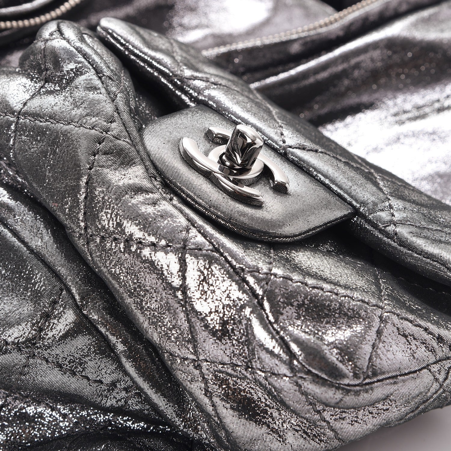 Chanel Iridescent Calfskin Backpack Is Back Silver 9 of 14