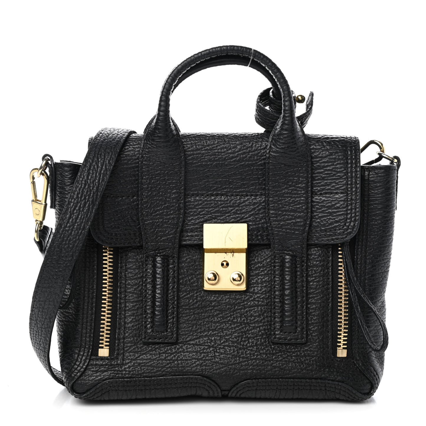 Textured Calfskin Mini Pashli Satchel Black