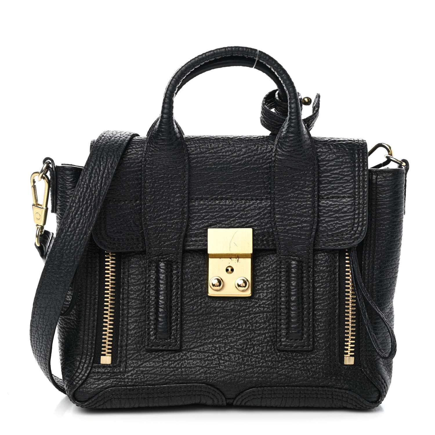 3.1 Phillip Lim Textured Calfskin Mini Pashli Satchel Black 1 of 9