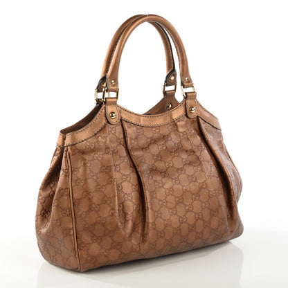 Gucci Metallic Guccissima Medium Sukey Tote Bronze 3 of 7