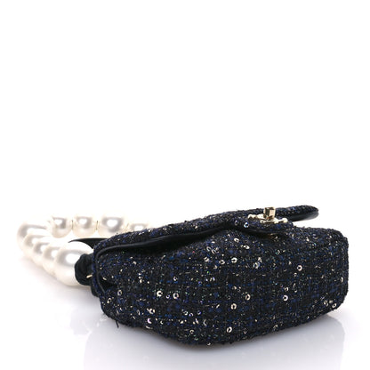 Chanel Tweed Mini Pearl Handle Flap Black Ecru 4 of 11