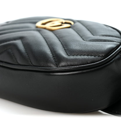 Gucci Calfskin Matelasse GG Marmont Belt Bag 75 30 Black 9 of 10