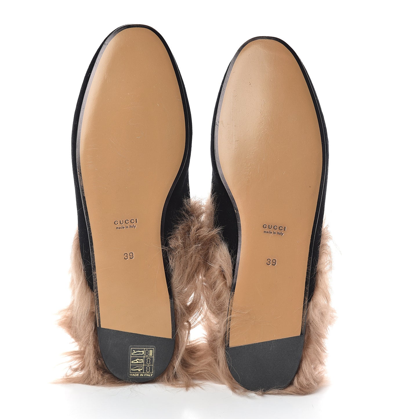 Velvet Fur Womens Princetown Slippers 39 Black