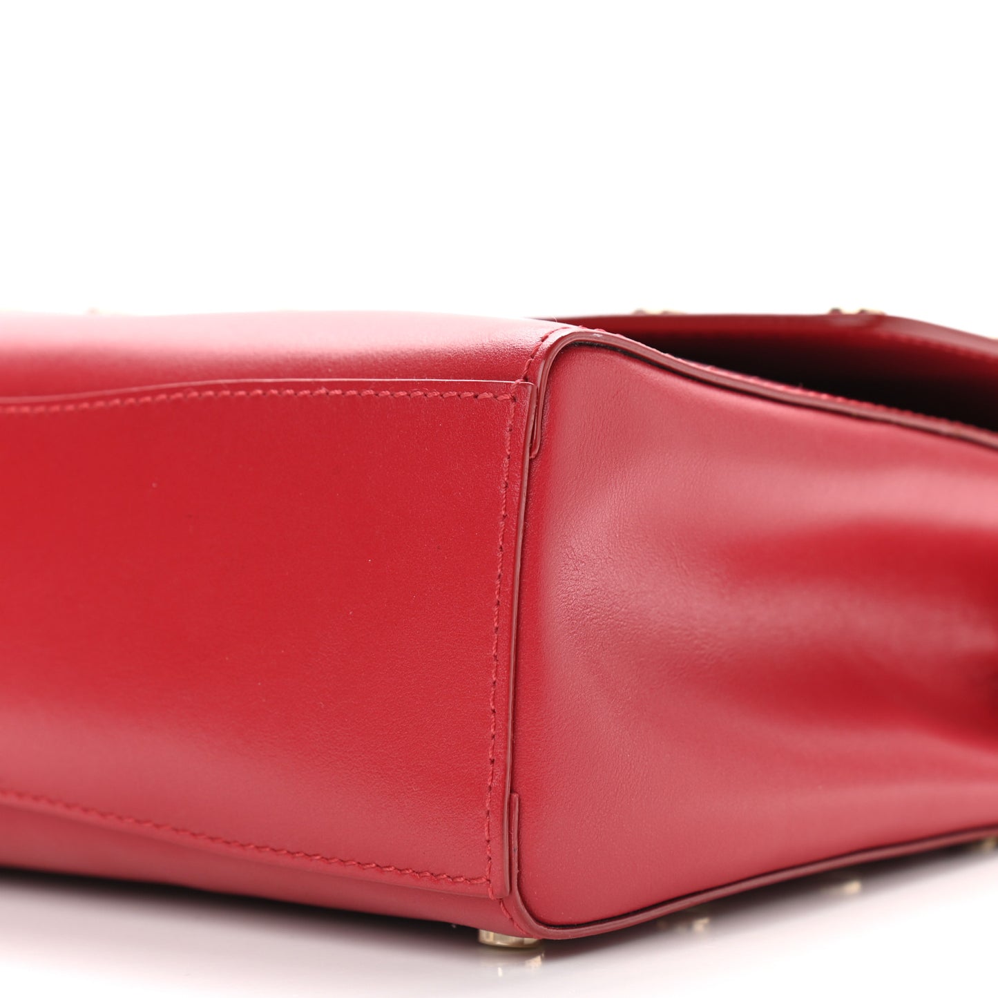 Smooth Calfskin Studded Lockett Shoulder Bag Red