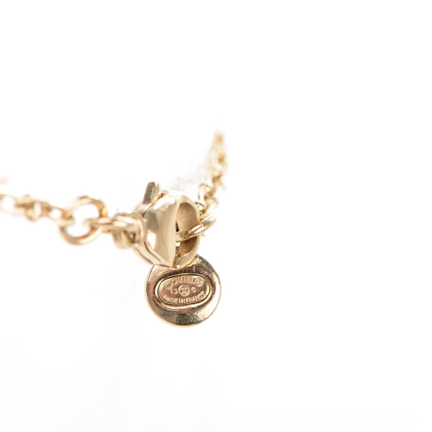 Chanel Pearl Crystal CC Necklace Gold 5 of 6