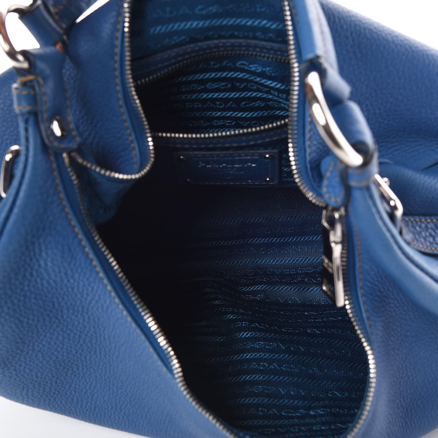 Prada Vitello Daino Hobo Cobalto 5 of 8