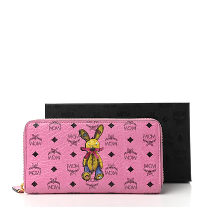 MCM Visetos Rabbit Zip Around Large Wallet Pink 11 of 11