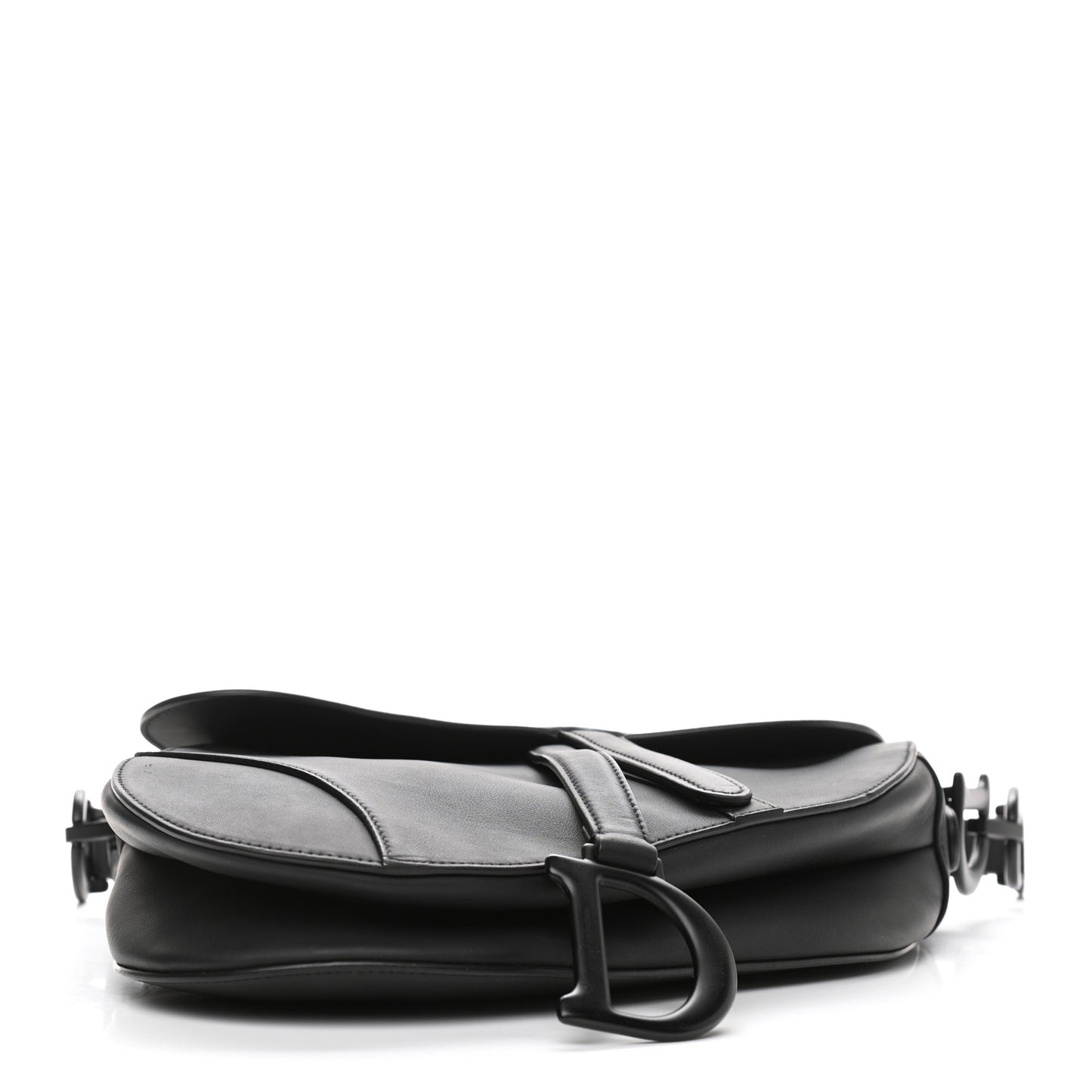 Ultra Matte Calfskin Saddle Bag Black