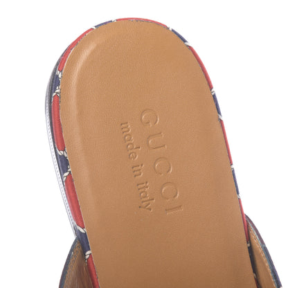 Gucci Mini GG Rhombus Chain Mens Princetown Slippers 9 Royal Bleuett Red 6 of 9