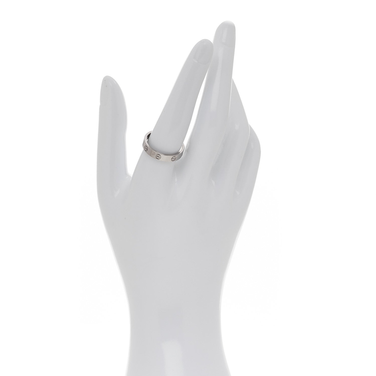Cartier 18K White Gold 3.5mm LOVE Wedding Band Ring 58 8.5 2 of 4