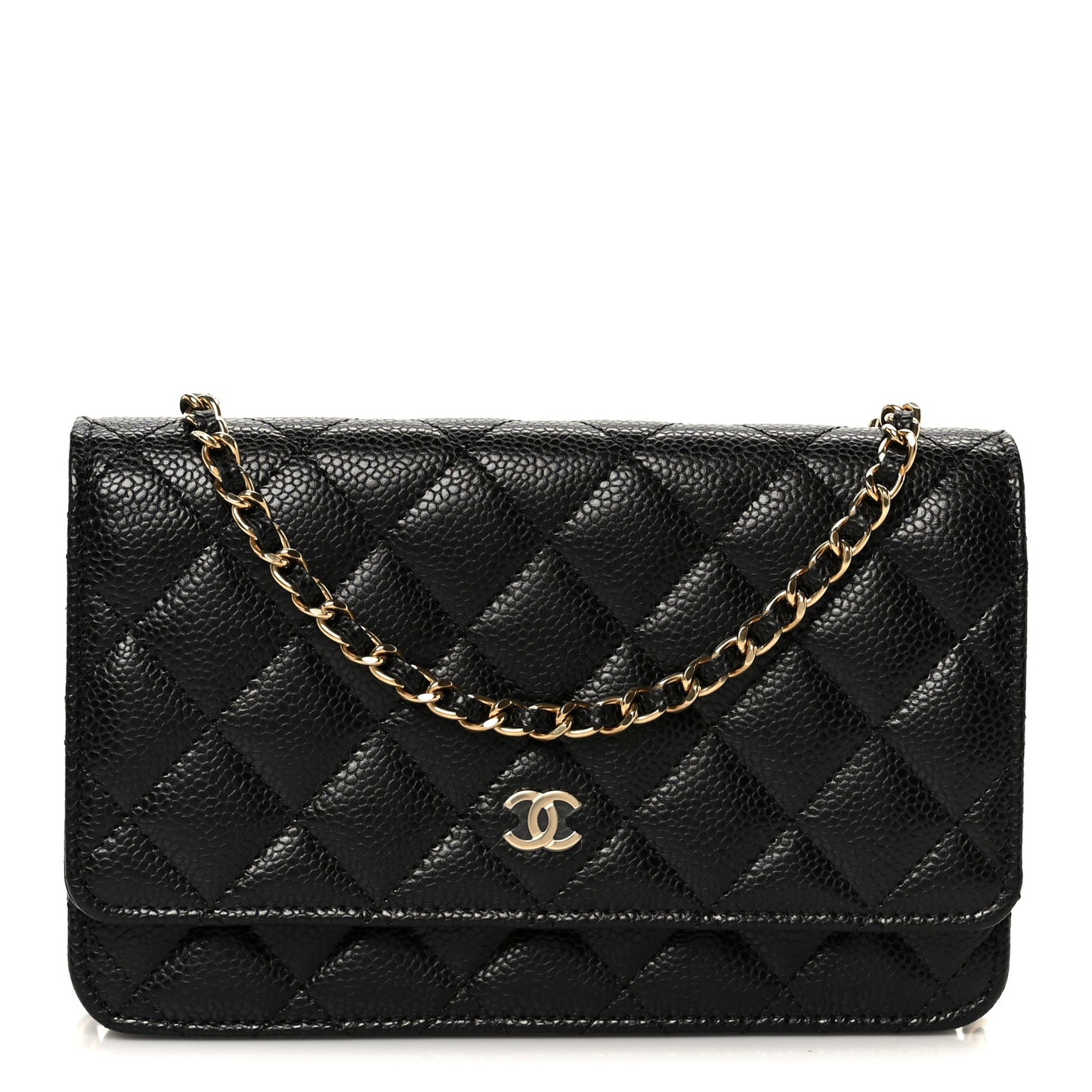 Caviar Quilted Wallet On Chain WOC Black