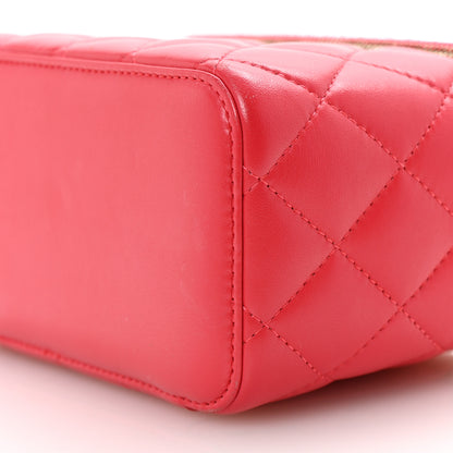 Chanel Lambskin Quilted Small Pearl Crush Vanity Case With Chain Red 8 of 11