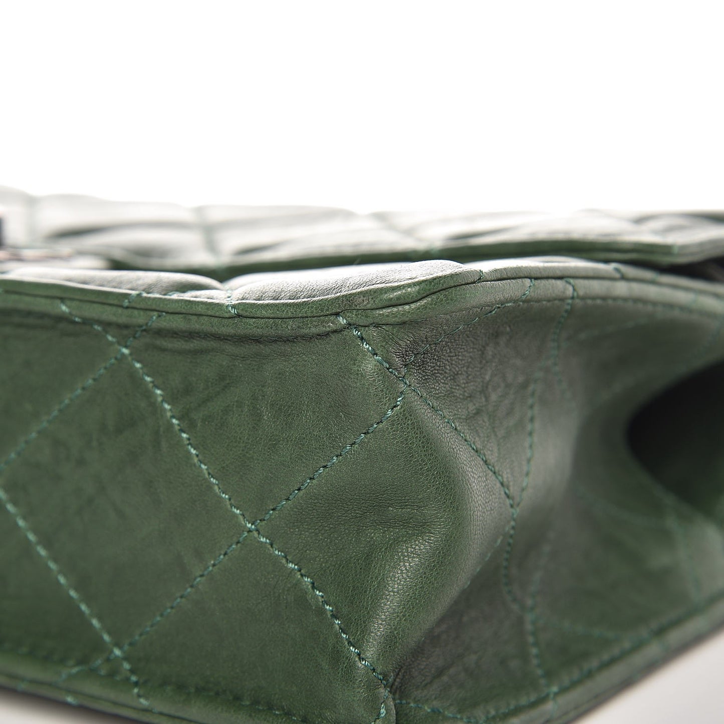 Washed Lambskin Jumbo Take Away Flap Green