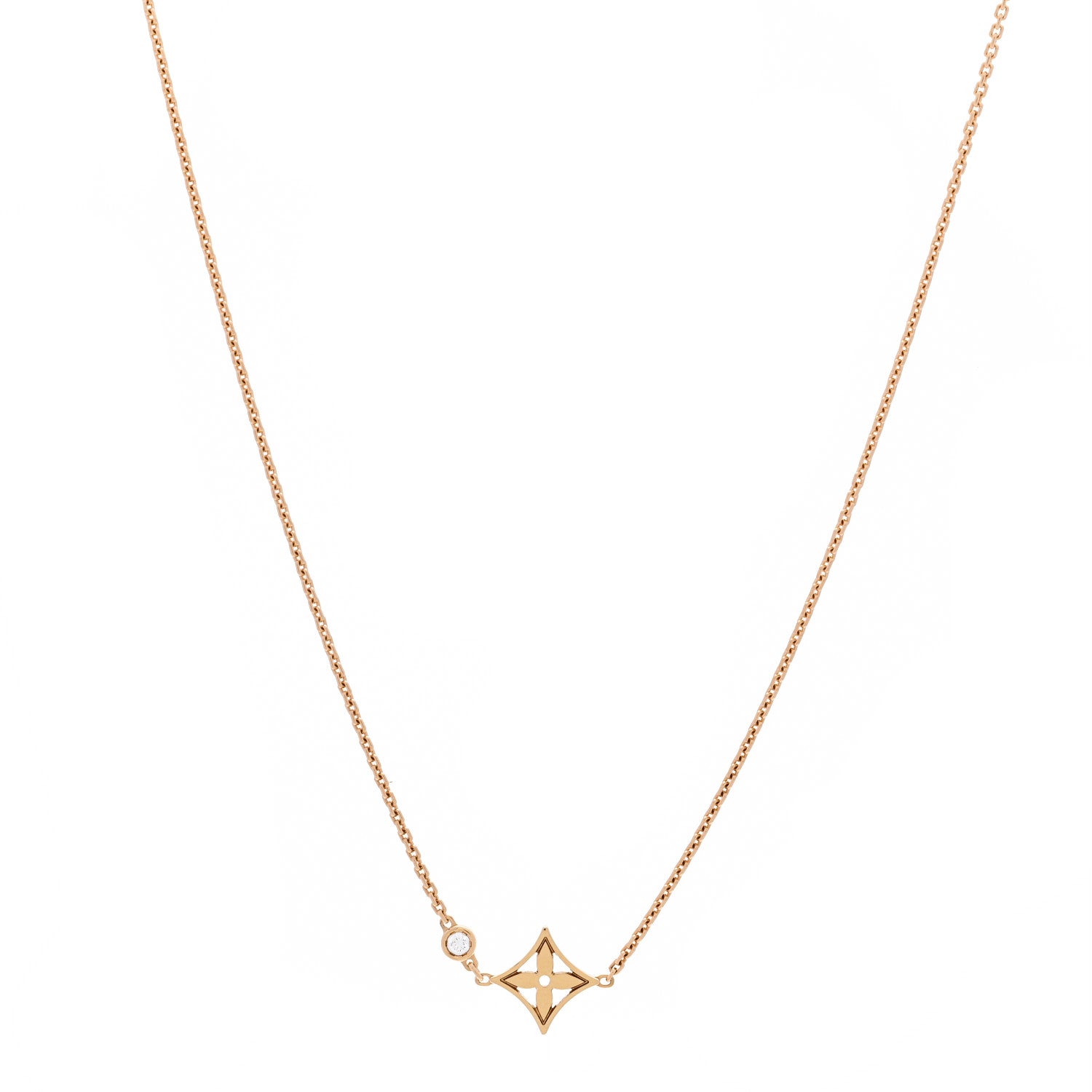 Louis Vuitton 18K Yellow Gold Diamond Idylle Blossom Pendant Necklace 1 of 6