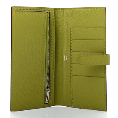 Hermes Chevre Mysore Bearn Wallet Rouge Vif Vert Anis 5 of 7