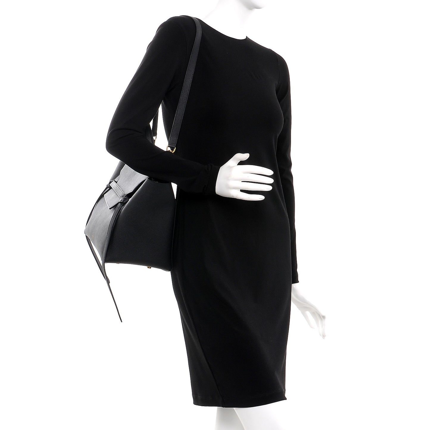 Grained Calfskin Mini Belt Bag Black