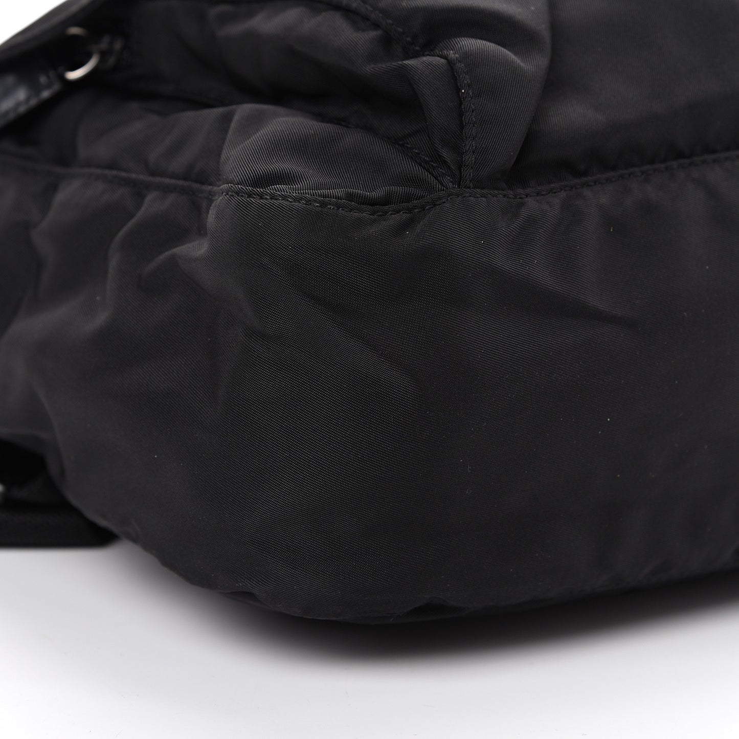 Tessuto Nylon Single Buckle Messenger Bag Black