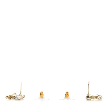 Chanel Crystal CC Earrings Gold 4 of 4