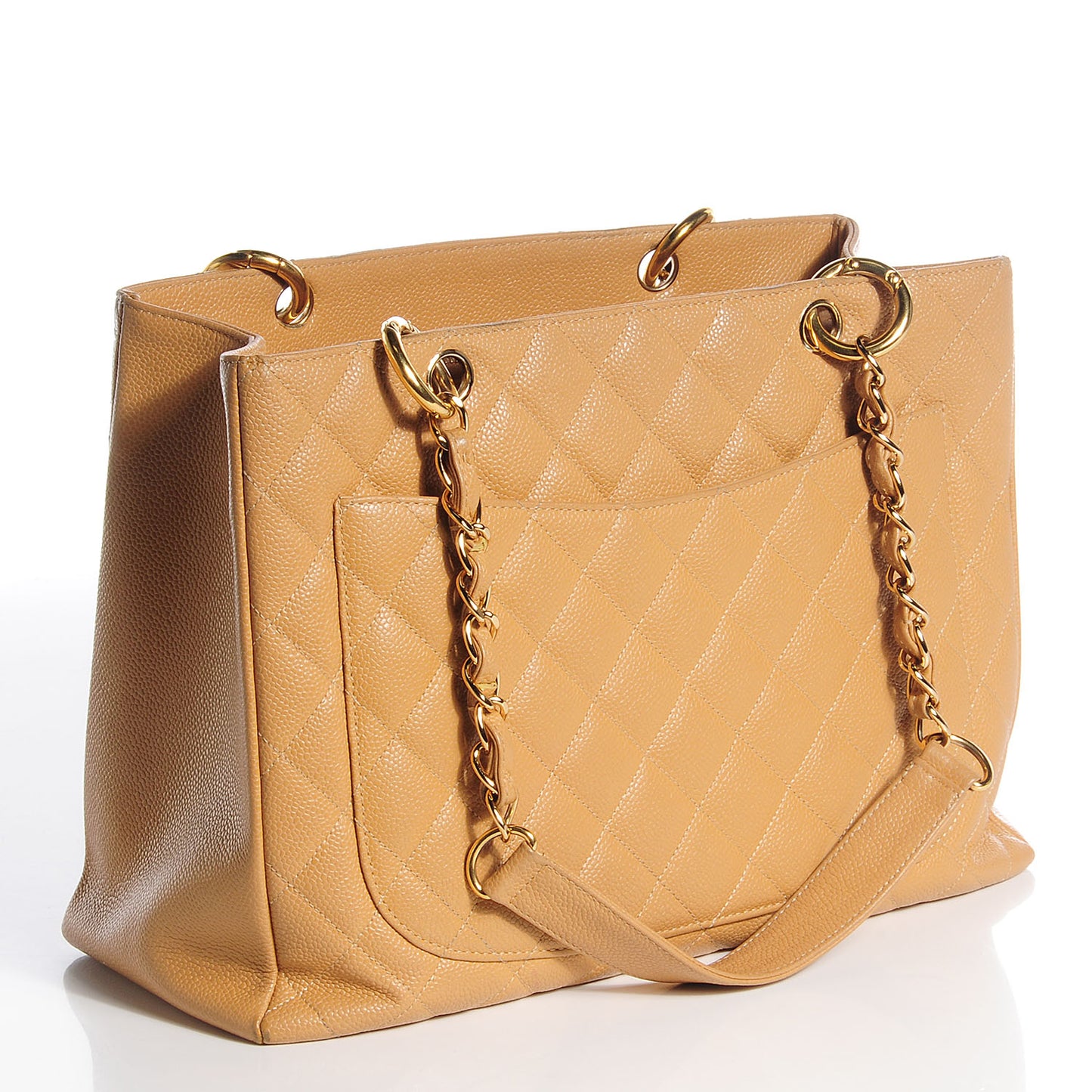 Caviar Quilted Grand Shopping Tote GST Beige