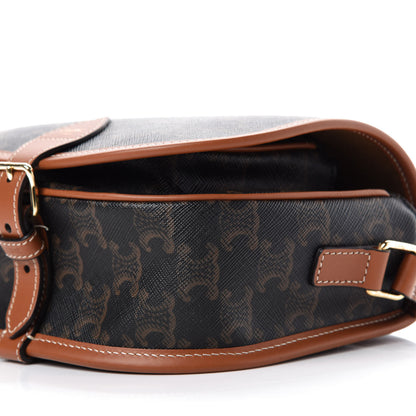 Celine Triomphe Canvas Medium Folco Bag Tan 7 of 9