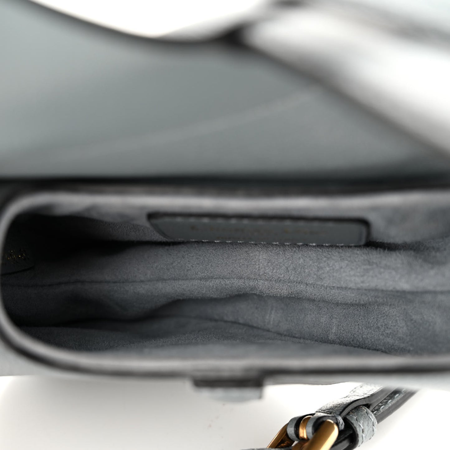 Goatskin Micro Saddle Bag With Strap Cloud Blue