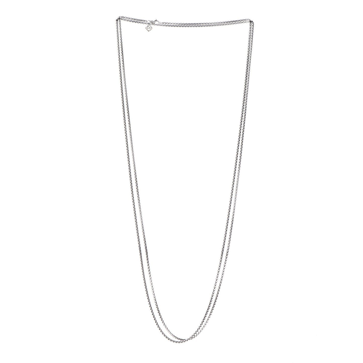 Sterling Silver 14K Yellow Gold 2.7mm Box Chain Necklace 72"