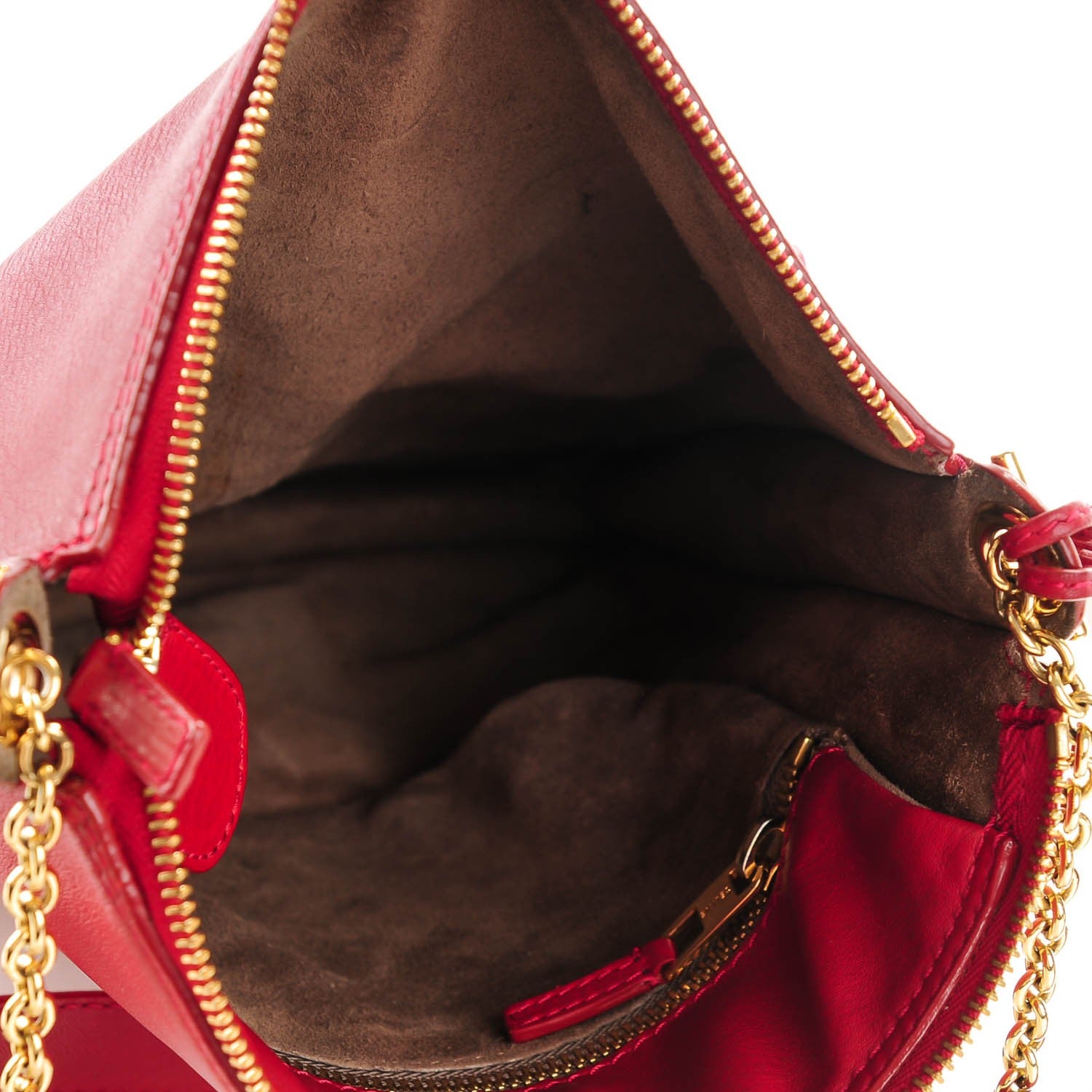 Celine Calfskin Bi-Color Envelope Shoulder Bag Red 5 of 9