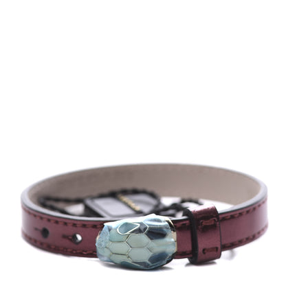 Bulgari Metallic Calfskin Serpenti Forever Bracelet Ruby Wine 1 of 5